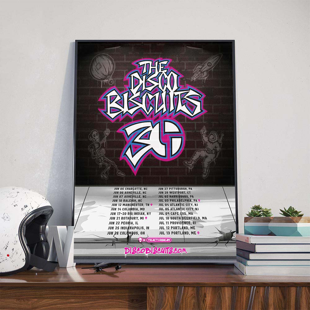 The Disco Biscuits TDB 30 Dates List Poster Celebrating 30 Years Of The Disco Biscuits Poster Canvas The Disco Biscuits TDB 30 Dates List Poster Celebrating 30 Years Of The Disco Biscuits Poster Canvas