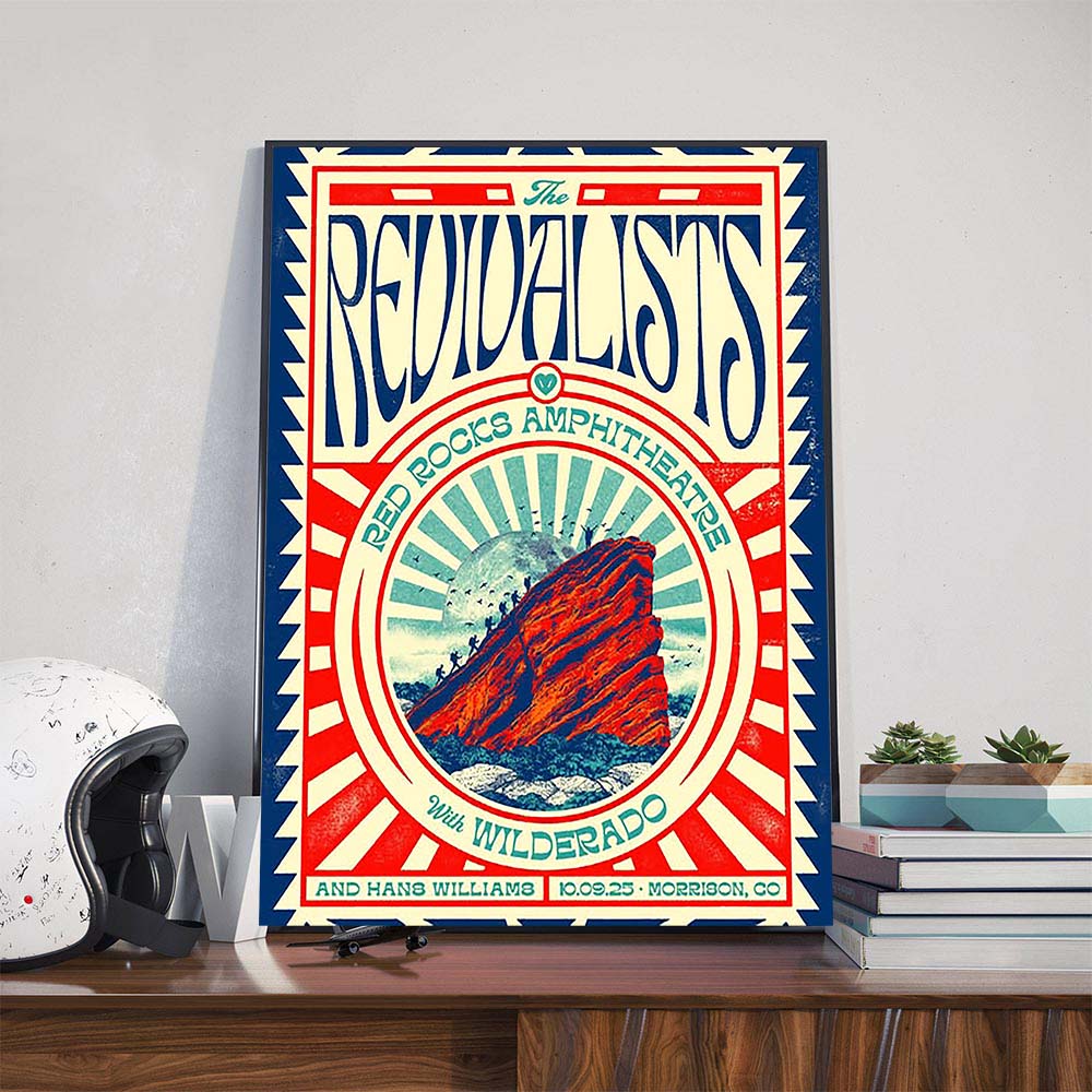 The Revivalists Show With Wilderado And Hans Williams At Red Rocks Amphitheatre Morrison CO On October 9th 2025 Poster Canvas The Revivalists Show With Wilderado And Hans Williams At Red Rocks Amphitheatre Morrison CO On October 9th 2025 Poster Canvas