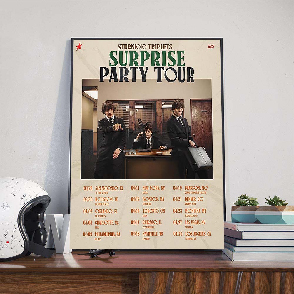 The Sturniolo Triplets 2025 Surprise Party Tour Dates List Poster Canvas The Sturniolo Triplets 2025 Surprise Party Tour Dates List Poster Canvas