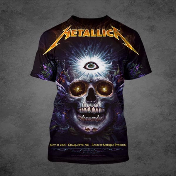 Metallica Tonight Poster M72 Charlotte In The Venue Charlotte 2025 At Bank Of America Stadium In Charlotte NC On May 31st 2025 All Over Print Shirt