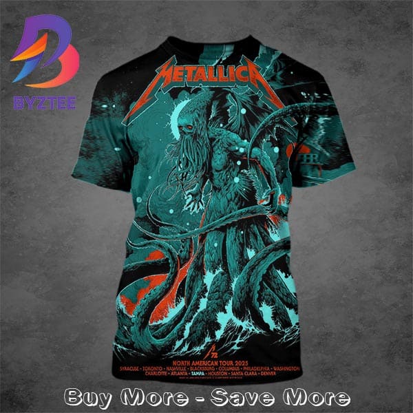 Metallica M72 Tampa Pop-Up Shop Poster The Venue At Raymond James Stadium In Tampa FL On June 6-8 2025 All Over Print T-Shirt Metallica M72 Tampa Pop-Up Shop Poster The Venue At Raymond James Stadium In Tampa FL On June 6-8 2025 All Over Print T-Shirt