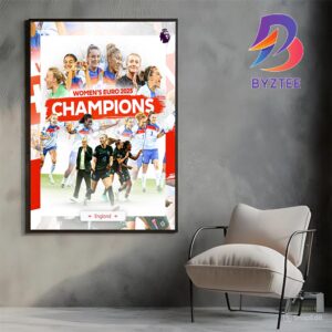 Congratulations England Lionesses Are Back-To-Back UEFA Womens Euro Champions 2022-2025 Home Decor Poster Canvas