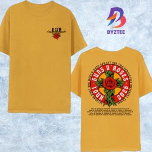 Guns N Roses Rose Cross Gold 2025 Because What You Want And What You Get Are Two Completely Different Things Tour Dates List T-Shirt