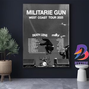 Militarie Gun West Coast Tour 2025 Poster With Death Lens And Milly Home Decor Poster Canvas