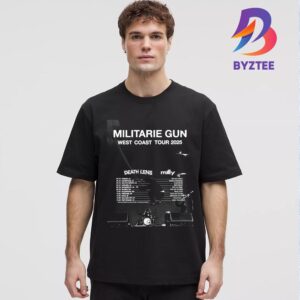 Militarie Gun West Coast Tour 2025 Poster With Death Lens And Milly Unisex T-Shirt