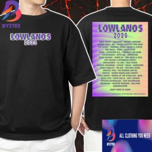 A Campingflight To Lowlands Paradise Festival 15-16-17 August 2025 At Evenemententerrein Walibi Holland Biddinghuizen Netherlands Poster Lineup Unisex T-Shirt