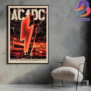 ACDC Karlsruhe 2025 PWR UP Tour Poster At Messe In Germany On August 17 2025 Home Decor Poster Canvas