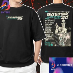 Beach Beer Chaos 2025 Poster Lineup Artwork August 14-15-16 2025 At Estraperlo Club Del Ritme Badalona Spain Unisex T-Shirt