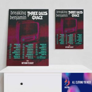 Breaking Benjamin x Three Days Grace With Return To Dust Poster Tour Dates 2025 Poster Canvas