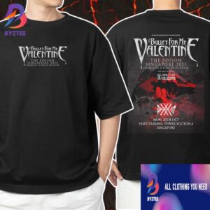 Bullet For My Valentine The Poison Singapore 2025 Tour 20th Anniversary On 20 October 2025 At Singapore With While She Sleeps Two Sided Unisex T-Shirt