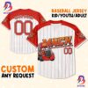 Custom Cars Mater Orange Cool Custom Text Lightning Mcqueen Baseball Jersey Custom Cars Mater Orange Cool Custom Text Lightning Mcqueen Baseball Jersey