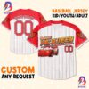 Custom Cars Mcqueen Red Cool Lightning Mcqueen Baseball Jersey