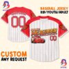Custom Cars Mcqueen Red Curious Lightning Mcqueen Baseball Jersey