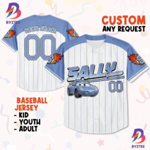 Custom Cars Sally Blue Personalized Jersey Disney Baseball Jersey