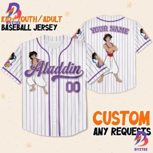 Custom Disney Aladdin Aladdin Baseball Jersey