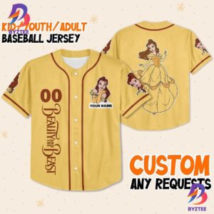 Custom Disney Beauty And The Beast Prince Simple Yellow Baseball Jersey