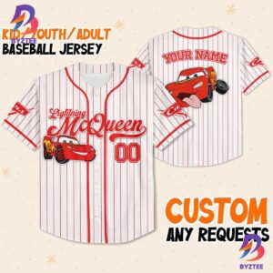 Custom Disney Cars Lightning Mcqueen Baseball Jersey