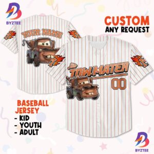 Custom Disney Cars Lightning Tow Mater Baseball Cars Baseball Jersey