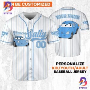 Custom Disney Cars Sally Carrera Baseball Jersey