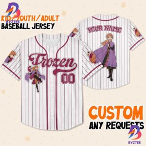 Custom Disney Frozen Anna Winter Simple Stripe Baseball Jersey