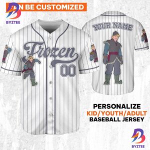 Custom Disney Frozen Kristoff Simple Stripe Baseball Jersey