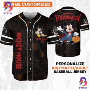 Custom Disney Halloween Mickey And Friends Vampire Baseball Jersey