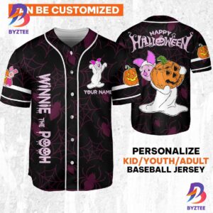 Custom Disney Halloween Piglet And Friends Baseball Jersey