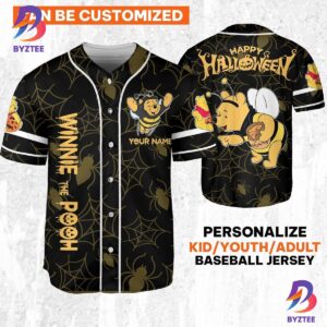 Custom Disney Halloween Pooh And Friends Jersey Disney Baseball Jersey