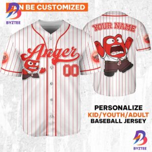 Custom Disney Inside Out Anger Simple Baseball Jersey