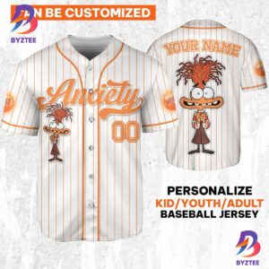 Custom Disney Inside Out Anxiety Simple Baseball Jersey
