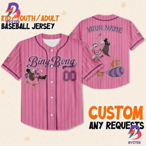 Custom Disney Inside Out Bing Bong Simple Pink Baseball Jersey