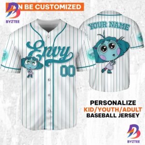Custom Disney Inside Out Envy Simple Baseball Jersey