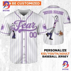 Custom Disney Inside Out Fear Simple Baseball Jersey