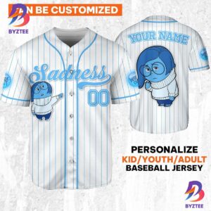 Custom Disney Inside Out Sadness Simple Baseball Jersey
