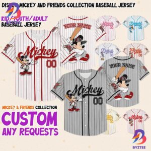 Custom Disney Mickey And Friends Special Simple Baseball Jersey