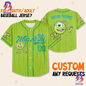 Custom Disney Monster Inc James Mike Green Simple Baseball Jersey