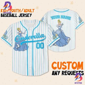 Custom Disney Princess Cinderella Simple Custom Name Baseball Jersey