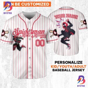 Custom Disney Spiderman Spiderverse Miles Morales Baseball Jersey