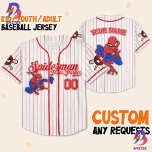 Custom Disney Spiderman Spiderverse Peter Parker Baseball Jersey