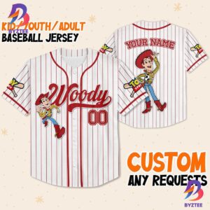 Custom Disney Toy Story Woody Baseball Jersey