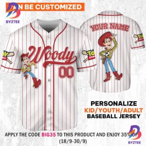 Custom Disney Toy Story Woody Sheriff Woody Buzz Lightyear Baseball Jersey