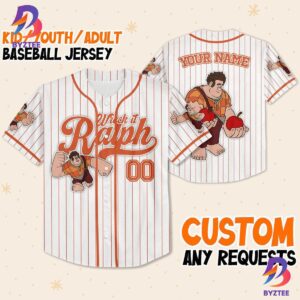 Custom Disney Wreck It Ralph Simple Stripe Baseball Jersey