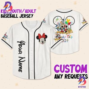 Custom Disneyland Disney Trip With Minnie Mouse 2024 Custom Baseball Jersey