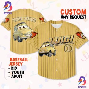 Custom Luigi Yellow Birthday Baseball Jersey