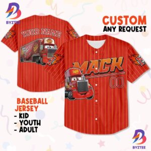 Custom Mack Red Lightning Mcqueen Baseball Jersey