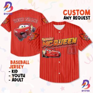 Custom Mc Queen Red Yellow Baseball Jersey