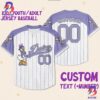 Custom Purple Daisy Custom Name Disney Game Day Baseball Jersey