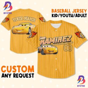 Custom Ramirez Yellow Custom Text Baseball Jersey