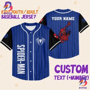 Custom Spiderman Baseball Jersey Personalized Name And Number