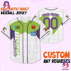 Custom Toy Story Buzz Lightyear Green Disney Baseball Jersey